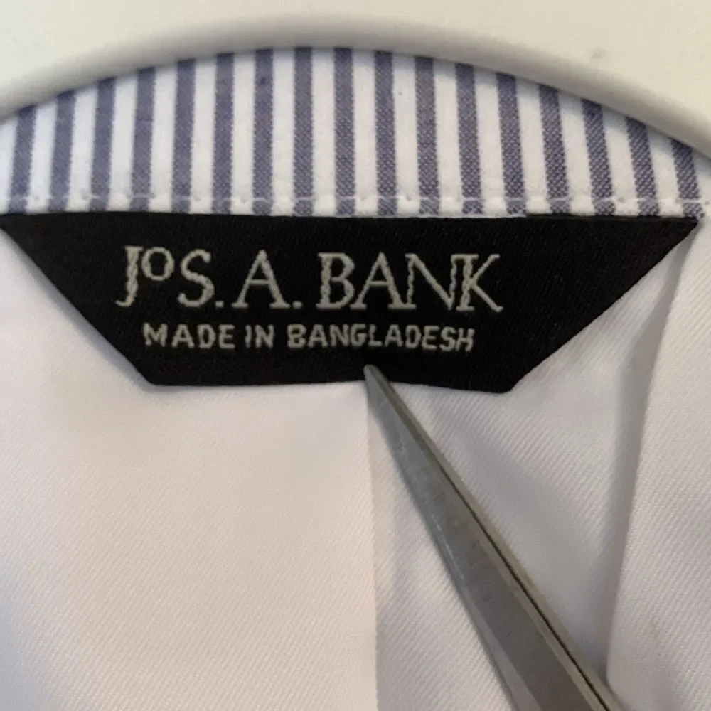 Jos.A Bank Cotton Blue White Striped Men's Blazer Pockets Two Button Size 48R